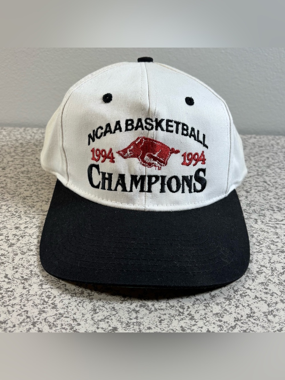 Vintage Logo 7 Arkansas Razorbacks 1994 National Champions Hat Cap Snapback NCAA